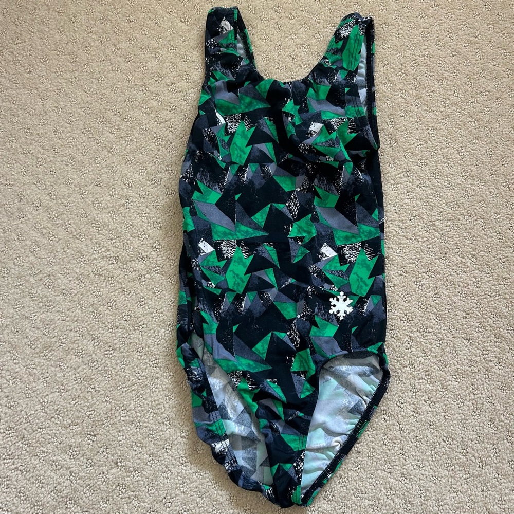 Snowflake Designs Green Gymnastics Leotard - Adult XS